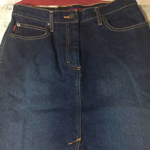 Vintage 90s BCBG MAXAZRIA Long Denim JEAN SKIRT Size 5/6r - Picture 3 of 7